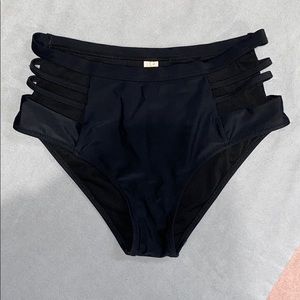 Black high waisted bathing suit bottoms
